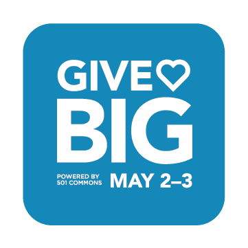 GiveBIG logo badge, blue with white lettering.
